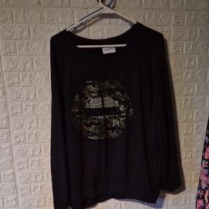 Lauren moshi crystal stud camo lips sweatshirt